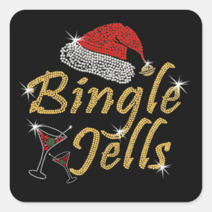 Bingle Jells Tipsy Kerstmis Vierkante Sticker