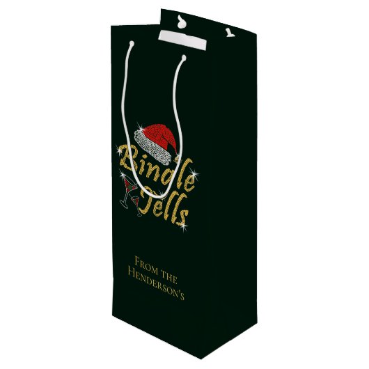 Bingle Jells Tipsy Kerstmis Wijn Cadeautas (Achterkant Gekanteld)