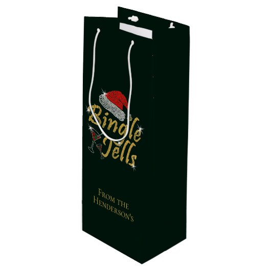 Bingle Jells Tipsy Kerstmis Wijn Cadeautas (Voorkant Gekanteld)