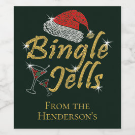 Bingle Jells Tipsy Kerstmis Wijn Etiket