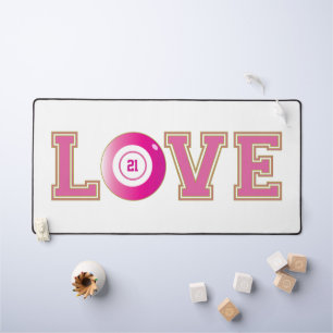 Bingo 21ste Verjaardag Schattige Roze en Wit Bureaumat