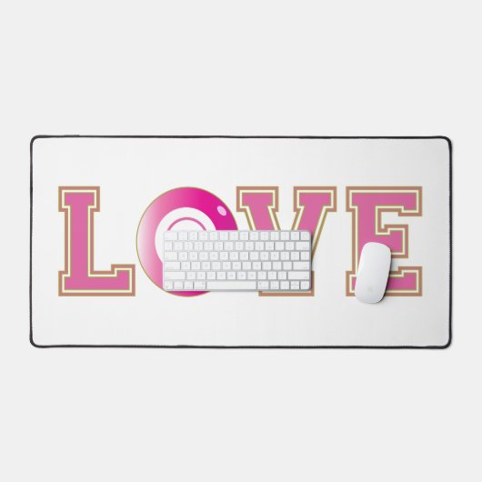 Bingo 21ste Verjaardag Schattige Roze en Wit Bureaumat (Keyboard & Muis)