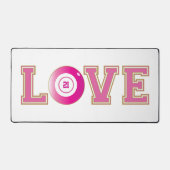 Bingo 21ste Verjaardag Schattige Roze en Wit Bureaumat (Voorkant)