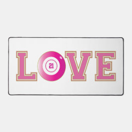 Bingo 21ste Verjaardag Schattige Roze en Wit Bureaumat