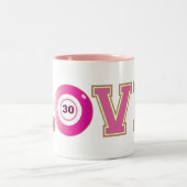 Bingo 30e verjaardag plezier tweekleurige koffiemok (Center)