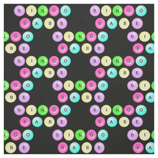 Bingo Babe Bingo Balls op Black Stof (Swatch)