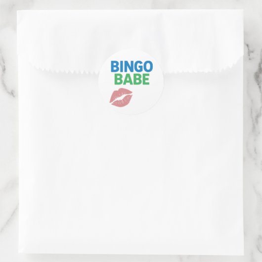 Bingo Babe Schattigee en zelfverzekerde Bingo Love Ronde Sticker (Tas)