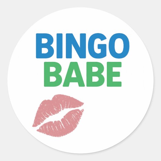 Bingo Babe Schattigee en zelfverzekerde Bingo Love Ronde Sticker (Voorkant)