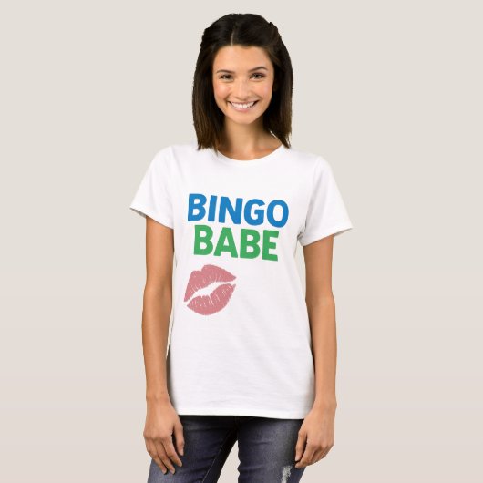 Bingo Babe Schattigee en zelfverzekerde Bingo Love T-shirt (Voorkant volledig)