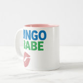 Bingo Babe Schattigee en zelfverzekerde Bingo Love Tweekleurige Koffiemok (Voorkant links)