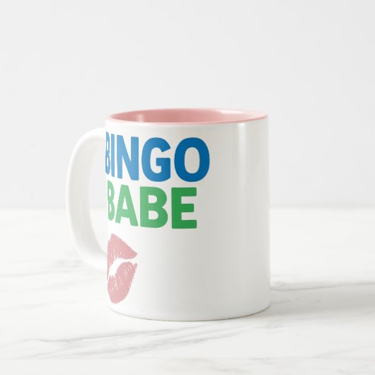 Bingo Babe Schattigee en zelfverzekerde Bingo Love Tweekleurige Koffiemok (Voorkant links)