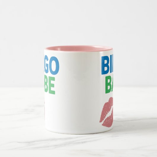 Bingo Babe Schattigee en zelfverzekerde Bingo Love Tweekleurige Koffiemok (Center)