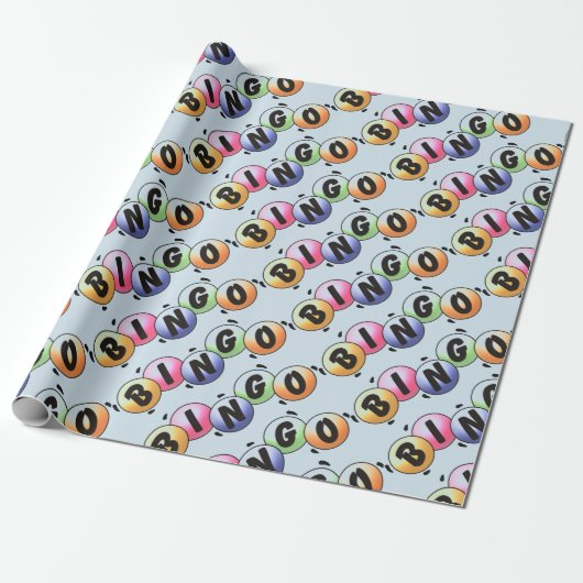 Bingo Baby Blauw Inpakpapier (Uitgerold)