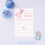 Bingo Baby Elephant Baby shower Game Kaart (Enkel)