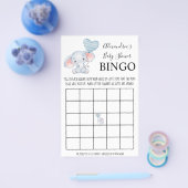 Bingo Baby Elephant Baby shower Game Kaart (Enkel)