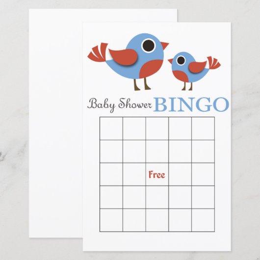 Bingo baby shower (Voorkant / Achterkant)