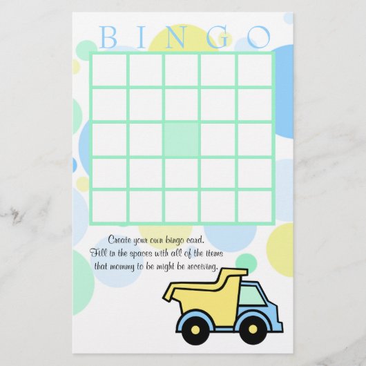 Bingo Baby shower Bingo (Voorkant)