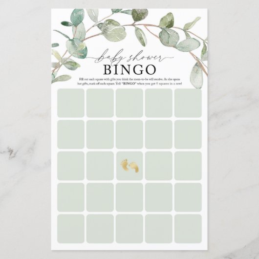 Bingo Baby shower Game (Voorkant)