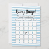 Bingo Baby shower Game Blue White Kaart (Voorkant)
