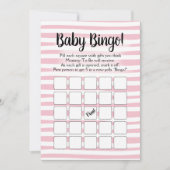 Bingo Baby shower Game Pink White Kaart (Voorkant)