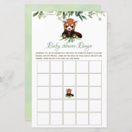 Bingo Baby shower Game Red Panda Beer Budget