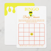 Bingo, Baby shower spel Kaart Flyer, Baby Bee (Voorkant / Achterkant)