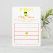 Bingo, Baby shower spel Kaart Flyer, Baby Bee (Staand voorkant)