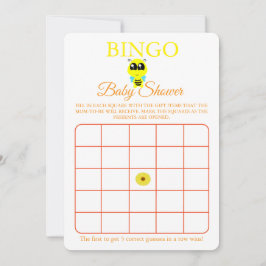 Bingo, Baby shower spel Kaart Flyer, Baby Bee