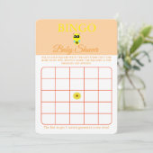 Bingo, Baby shower spel Kaart Flyer, Baby Bee (Staand voorkant)