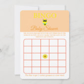 Bingo, Baby shower spel Kaart Flyer, Baby Bee (Voorkant)