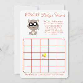 Bingo, Baby shower spel Kaart Flyer, Cat