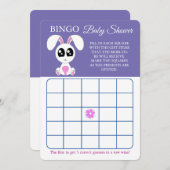 Bingo, Baby shower spel Kaart Flyer, Konijn (Voorkant / Achterkant)
