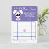 Bingo, Baby shower spel Kaart Flyer, Konijn (Staand voorkant)