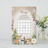 Bingo Baby shower Winter Animals Woodland (Staand voorkant)