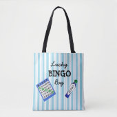 BINGO Bag Blue Striped Tote Bag (Voorkant)