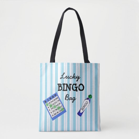 BINGO Bag Blue Striped Tote Bag (Voorkant)