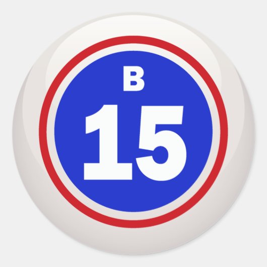 BINGO BAL B-15 RONDE STICKER (Voorkant)