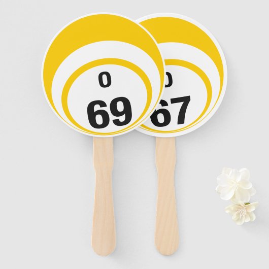 Bingo Bal Hand Fan O67 en 069 Handwaaier (Voorkant en achterkant)