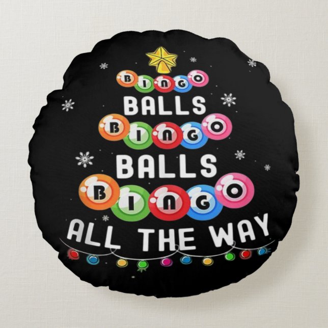 Bingo Ballen Bingo Tot Het Einde  Rond Kussen (Voorkant)