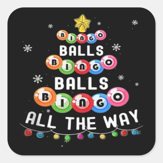 Bingo Ballen Bingo Tot Het Einde Vierkante Sticker (Voorkant)