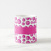 Bingo ballen roze gepersonaliseerd koffiemok (Center)