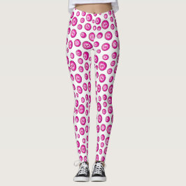 Bingo ballen roze wit patroon leggings