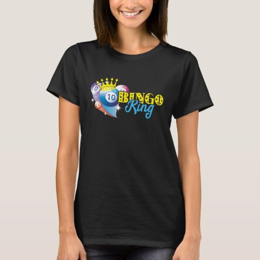 Bingo Balls Bingo King Crown Lucky Bingo Player Ga T-shirt (Voorkant)