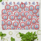 Bingo Balls BINGO Red White en Blue Theedoek (Gevouwen)