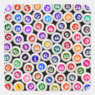 Bingo Balls Collage Vierkante Sticker