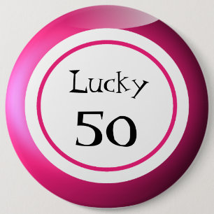 Bingo Balls Lucky Numbers Fun Ronde Button 6,0 Cm
