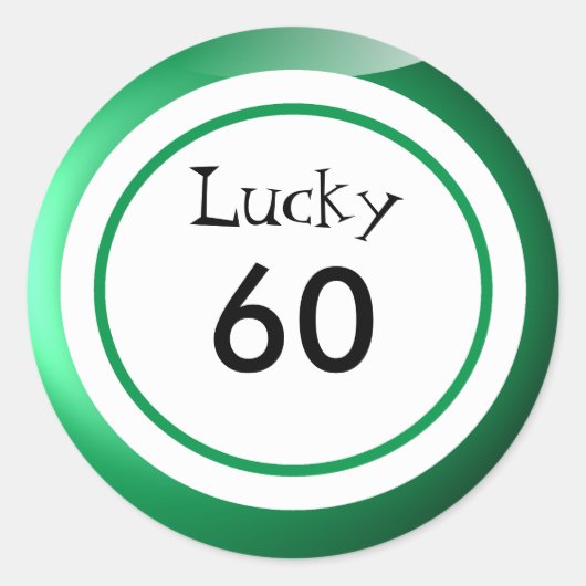 Bingo Balls Lucky Numbers Fun Ronde Sticker (Voorkant)