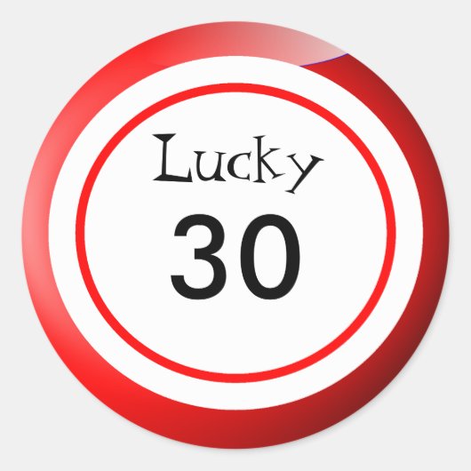 Bingo Balls Lucky Numbers Fun Ronde Sticker (Voorkant)