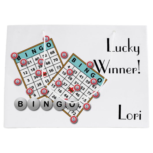 Bingo Balls Lucky Winner Multi Afbeelding Bingo Large Cadeautasje (Voorkant)