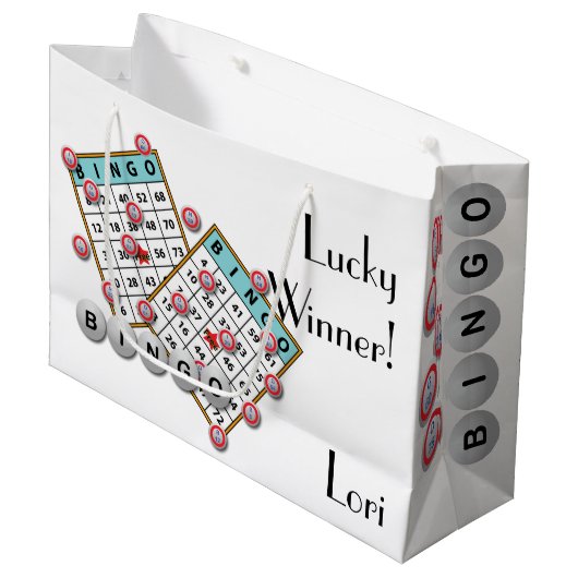 Bingo Balls Lucky Winner Multi Afbeelding Bingo Large Cadeautasje (Voorkant Gekanteld)